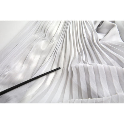 Dolce & Gabbana Light Grey Polyester Pleated Long Maxi Dress