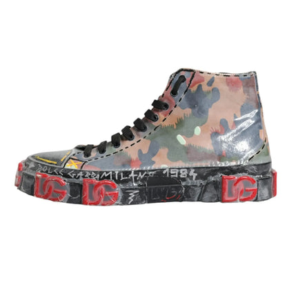 Dolce & Gabbana Multicolor Camouflage High Top Sneakers Shoes