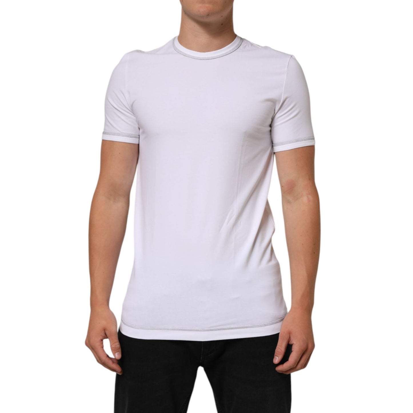 Dolce & Gabbana White Cotton Round Neck Men Underwear T-shirt
