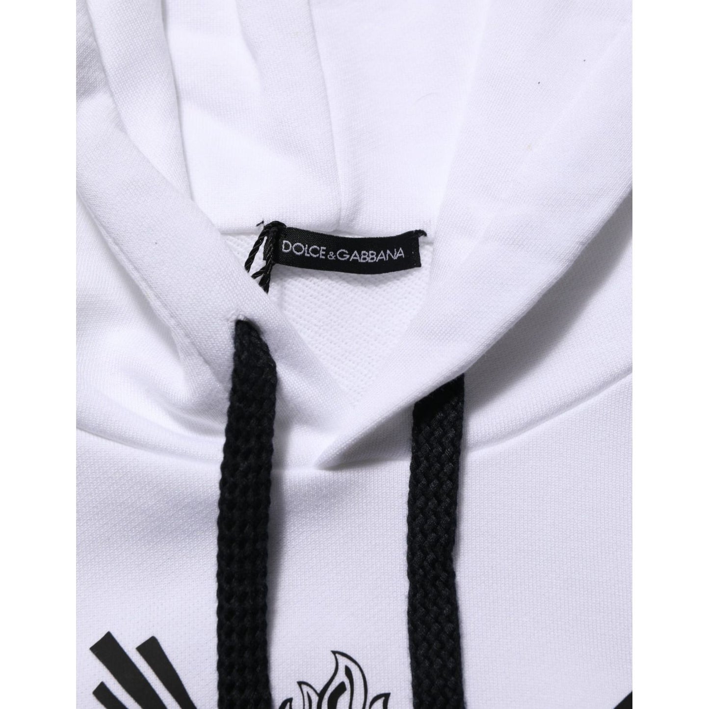 Dolce & Gabbana White Sacred Heart Hooded Sweatshirt Sweater