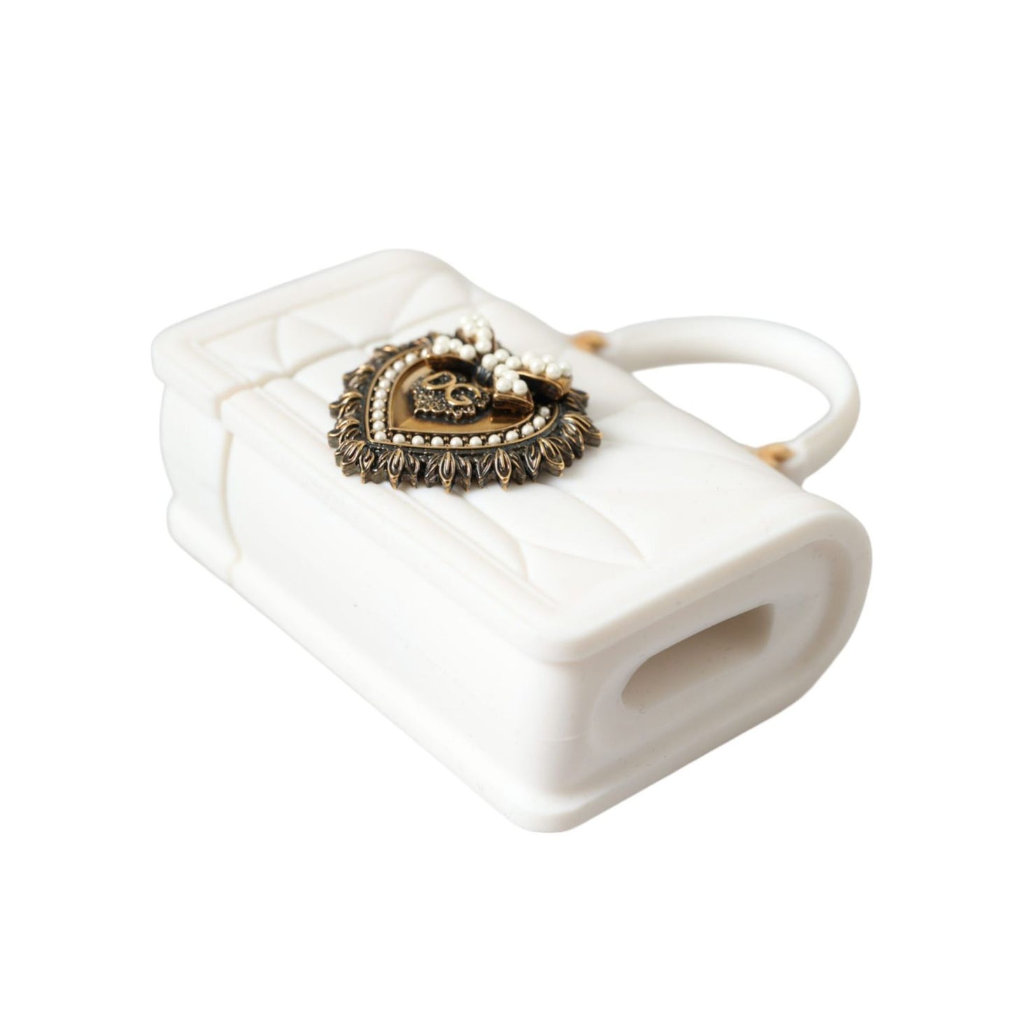 Dolce & Gabbana White Silicone Devotion Heart Cover Hand Bag Airpod Case