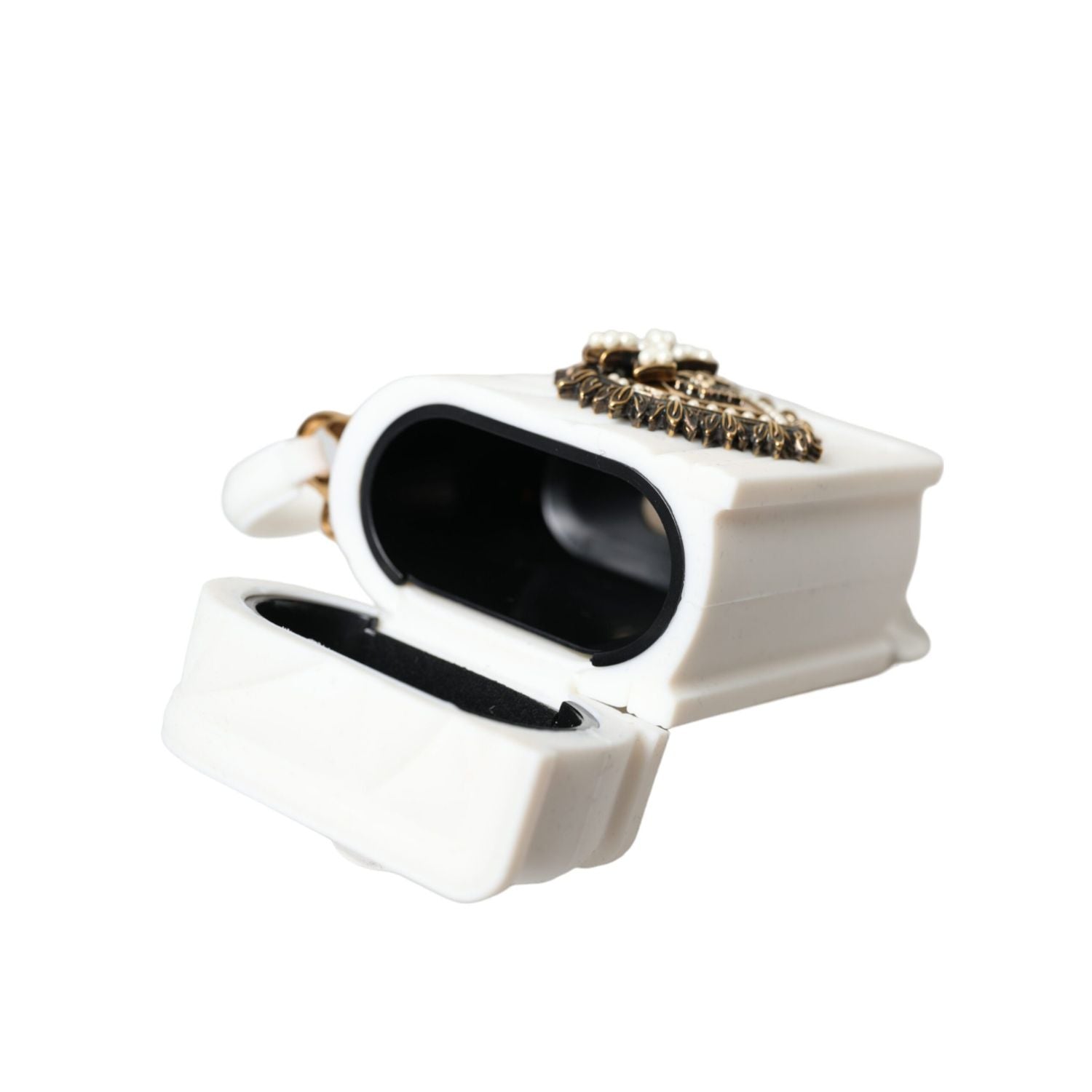 Dolce & Gabbana White Silicone Devotion Heart Cover Hand Bag Airpod Case
