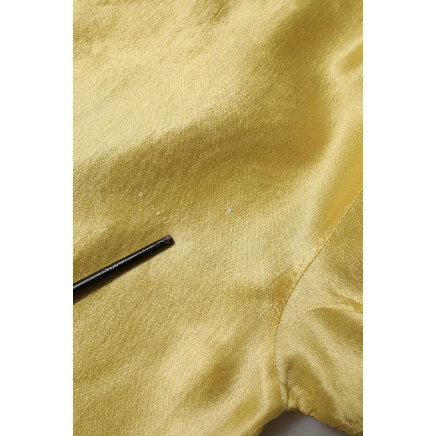 Dolce & Gabbana Yellow Silk Satin Floral Lace Short Sleeves Top