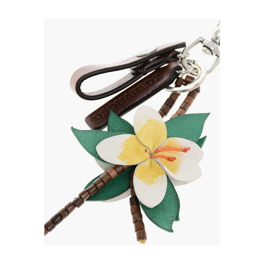 Dsquared² Dsquared² Keyring ALOHA SPIRIT with Leather Pendants DSP681211GD 1728,74866327712,Bicolor,Dsquared²,Jewelry,Men,Men - Jewelry,New with tags,Other - Men - Jewelry