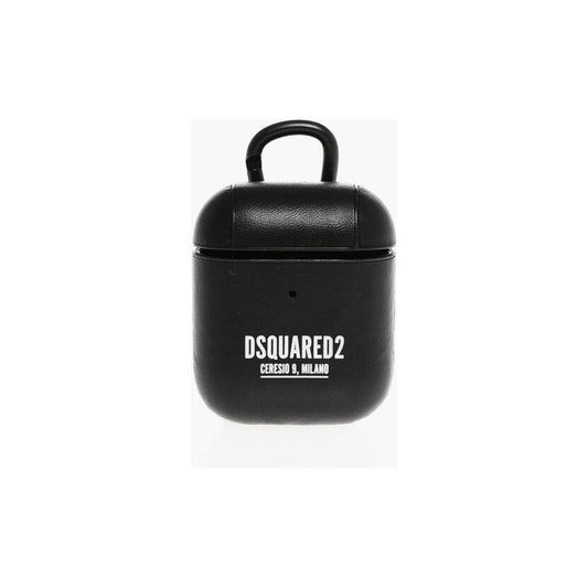 Dsquared² Dsquared² Solid Color Airpods Case with Contrasting Logo DSP683554GD 1728,74866327712,Black,Dsquared²,Jewelry,Men,Men - Jewelry,New with tags,Other - Men - Jewelry