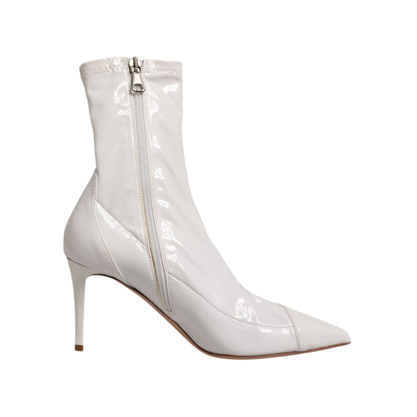 Elisabetta Franchi White Stiletto Heels Mid Calf Boots Shoes