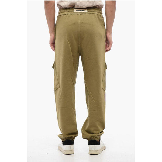 Jil Sander Jil Sander Brushed Cotton Cargo Sweatpants with Cuffs JI-P629061-IT48 | M 1728,74866327712,Army,Clothing,IT48 | M,Jeans & Pants - Men - Clothing,Jil Sander,Men,Men - Clothing,New with tags