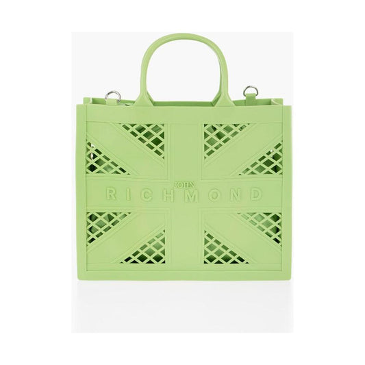 John Richmond John Richmond Solid Color CRACOV Tote Bag with Cut-Out Details JOP617616GD 1728,74866327712,Bags,Green,John Richmond,New with tags,Tote Bags - Women - Bags,Women,Women - Bags