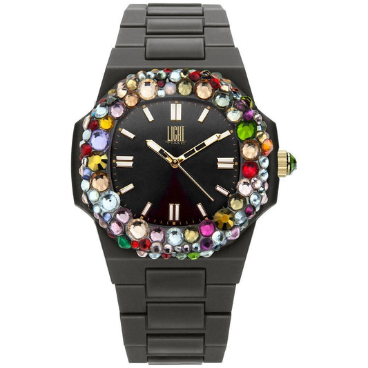 LIGHT TIME Mod. VELVET NAUTILUS - Black Rainbow Strass WATCHES LIGHT TIME Dark Slate Gray
