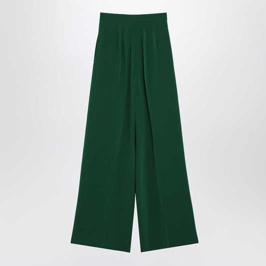 Max Mara Wide emerald green cady trousers LACCATOCO/R_MAXM-014_102