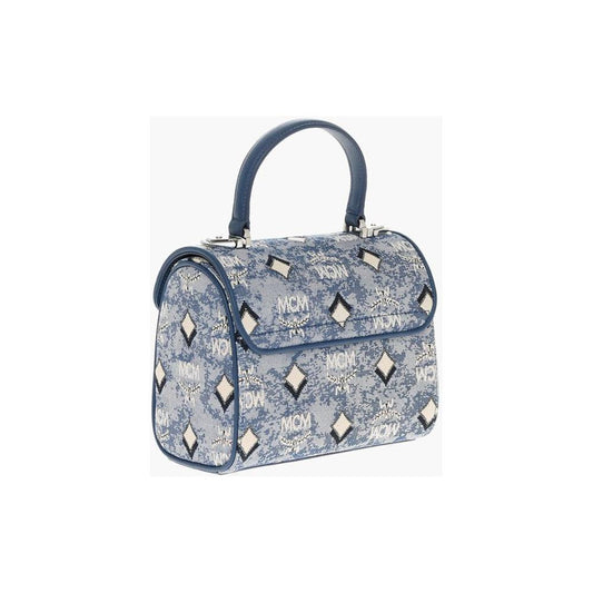 MCM MCM Vintage Monogram Jacquard TRACY Crossbody Bag with Laurel Lo MCP508237GD 1728,74866327712,Bags,Blue,MCM,New with tags,Tote Bags - Women - Bags,Women,Women - Bags
