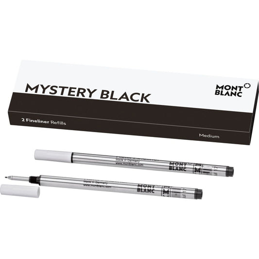 MONTBLANC MONTBLANC Mod. MISTERY BLACK - BALLPOINT PEN REFILLS - MEDIUM - 2 PCS 128246 PENS,Refill