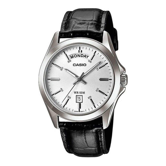 CASIO COLLECTION Mod. DAY DATE, LEATHER, WHITE WATCHES CASIO COLLECTION & VINTAGE Light Gray