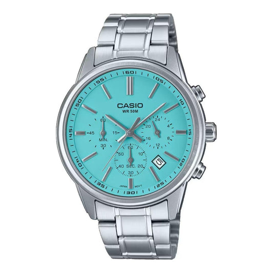 CASIO COLLECTION Mod. CHRONO DATE - AQUA GREEN WATCHES CASIO COLLECTION & VINTAGE Cadet Blue