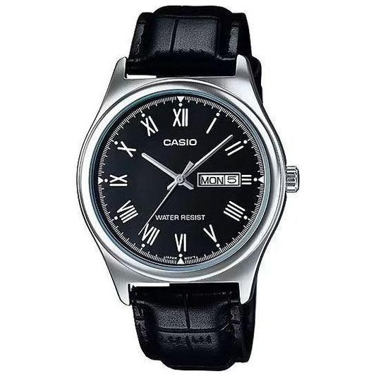 CASIO COLLECTION Mod. DAY DATE, ROMAN INDEXES, LEATHER - BLACK WATCHES CASIO COLLECTION & VINTAGE Light Gray