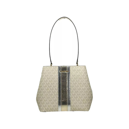 Michael Kors Michael Kors Medium Pratt Bucket Shoulder Bag Purse Pale Gold/Cream 80652 1728,67346104480,Michael Kors,New with tags,Shoulder Bags - Women - Bags