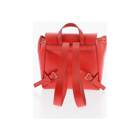 Moschino Moschino LOVE Faux Leather Backpack with Golden Logo MOP490465GD 1728,74866327712,Backpacks - Women - Bags,Bags,Moschino,New with tags,Red,Women,Women - Bags