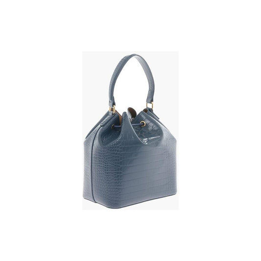 Moschino Moschino LOVE Faux Leather Crocodile Effect Bucket Bag with Embossed MOP483405GD 1728,74866327712,Bags,Blue,Moschino,New with tags,Tote Bags - Women - Bags,Women,Women - Bags