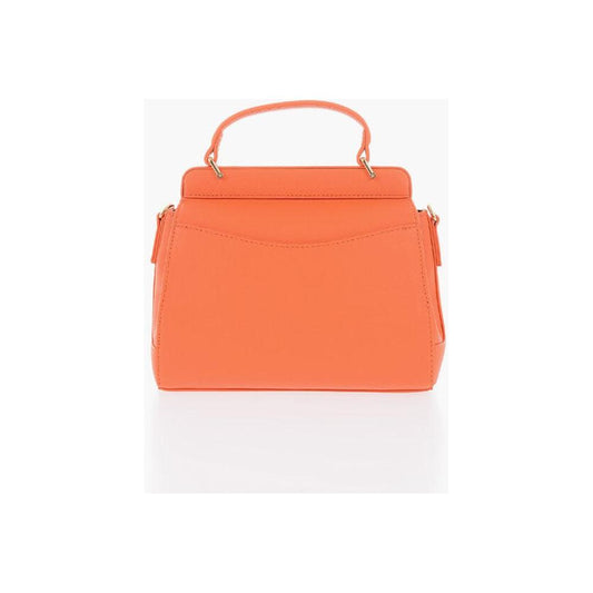 Moschino Moschino LOVE Faux Leather Mini Bag with Maxi Golden Plaque MOP483370GD 1728,74866327712,Bags,Moschino,New with tags,Orange,Tote Bags - Women - Bags,Women,Women - Bags