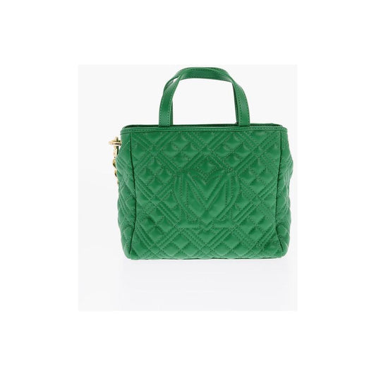 Moschino Moschino LOVE Faux Leather Quilted Mini Bag with Matching Pochette MOP468557GD 1728,74866327712,Bags,Green,Moschino,New with tags,Tote Bags - Women - Bags,Women,Women - Bags