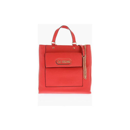 Moschino Moschino LOVE Faux Leather Rectangular Bag with Maxi Patch Pocket MOP447166GD 1728,74866327712,Bags,Moschino,New with tags,Red,Shoulder Bags - Women - Bags,Women,Women - Bags