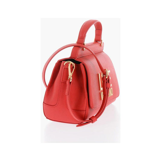 Moschino Moschino LOVE Faux Leather Shoulder Bag with Golden Maxi Logo MOP483369GD 1728,74866327712,Bags,Moschino,New with tags,Red,Tote Bags - Women - Bags,Women,Women - Bags