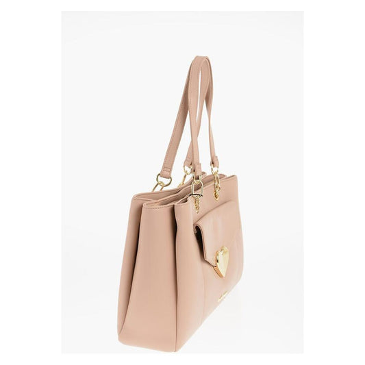 Moschino Moschino LOVE Faux Leather Tote Bag with Golden Logo MOP537835GD 1728,74866327712,Bags,Beige,Moschino,New with tags,Shoulder Bags - Women - Bags,Women,Women - Bags