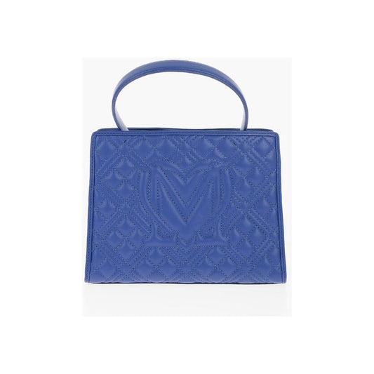 Moschino Moschino LOVE Quilted Faux Leather Bag with Removable Shoulder Strap MOP537874GD 1728,74866327712,Bags,Blue,Moschino,New with tags,Tote Bags - Women - Bags,Women,Women - Bags