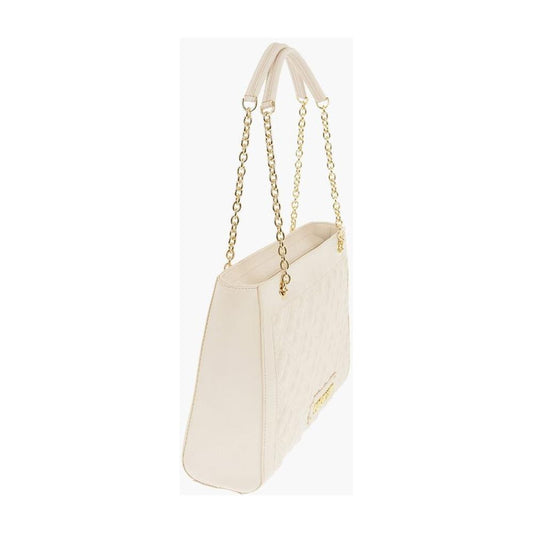 Moschino Moschino LOVE Quilted Faux Leather Shoulder Bag with Golden Logo MOP537877GD 1728,74866327712,Bags,Beige,Moschino,New with tags,Shoulder Bags - Women - Bags,Women,Women - Bags