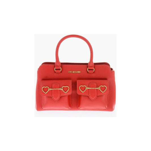 Moschino Moschino LOVE removable shoulder strap faux leather HEART BIT bag MOP447144GD 1728,74866327712,Bags,Moschino,New with tags,Red,Tote Bags - Women - Bags,Women,Women - Bags