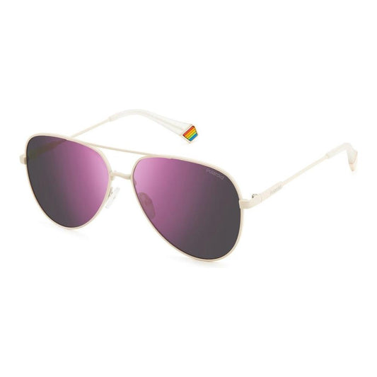 Polaroid Polaroid White Metal Sunglasses POPLD6187SSZJAC 1728,New with tags,Polaroid,Unisex,Unisex Sunglasses - Sunglasses,White
