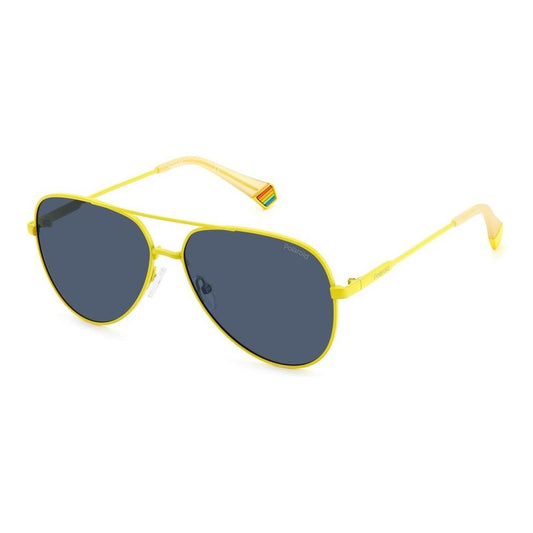 Polaroid Polaroid Yellow Metal Sunglasses POPLD6187S40GAC 1728,New with tags,Polaroid,Unisex,Unisex Sunglasses - Sunglasses,Yellow