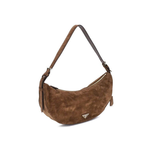 Prada-Prada Demi-Lune Suede Shoulder Bag-1728,72470364320,Bags,Brown,New with tags,Prada,Shoulder Bags - Women - Bags,Women,Women - Bags-PR1BC255VOVO2C4SF0324BB