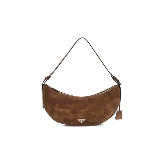 Prada-Prada Demi-Lune Suede Shoulder Bag-1728,72470364320,Bags,Brown,New with tags,Prada,Shoulder Bags - Women - Bags,Women,Women - Bags-PR1BC255VOVO2C4SF0324BB