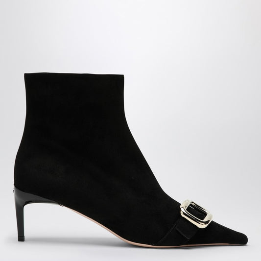 Roger Vivier ROGER VIVIER Black Viv Canard suede ankle boots Fall - Winter 2024,LDin,Women,Women > Shoes,Women > Shoes > Boots,Yes Eu RVW72239180HR0/P_ROGVI-B999_500