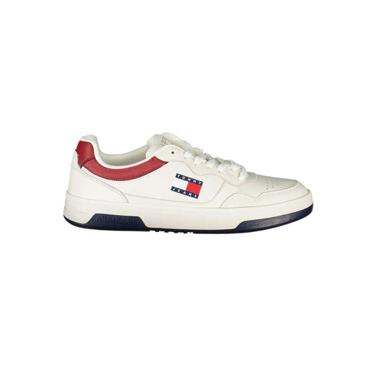 Tommy Hilfiger-Tommy Hilfiger White Leather Men Sneaker-1728,67403481248,EU40/US7,EU41/US8,EU42/US9,EU43/US10,EU44/US11,EU45/US12,EU46,Men,Men - Shoes,New with tags,Shoes,Sneakers - Men - Shoes,Tommy Hilfiger,White-TO-36757-EU40/US7