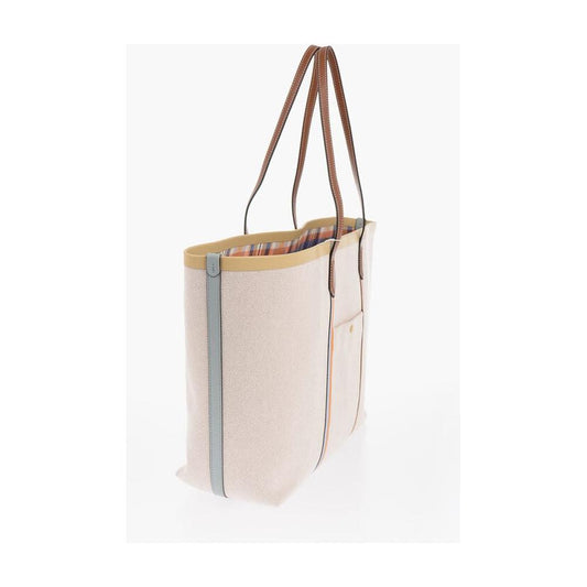 Tory Burch Tory Burch Oversize PERRY Tote Bag with Leather Trim TOP508137GD 1728,74866327712,Bags,Beige,New with tags,Shoulder Bags - Women - Bags,Tory Burch,Women,Women - Bags