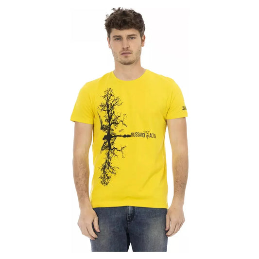 Trussardi Action Trussardi Action Yellow Cotton Men T-Shirt TR-22717-M 1728,67345744032,L,M,Men,New with tags,T-Shirts - Men - Clothing,Trussardi Action,Yellow