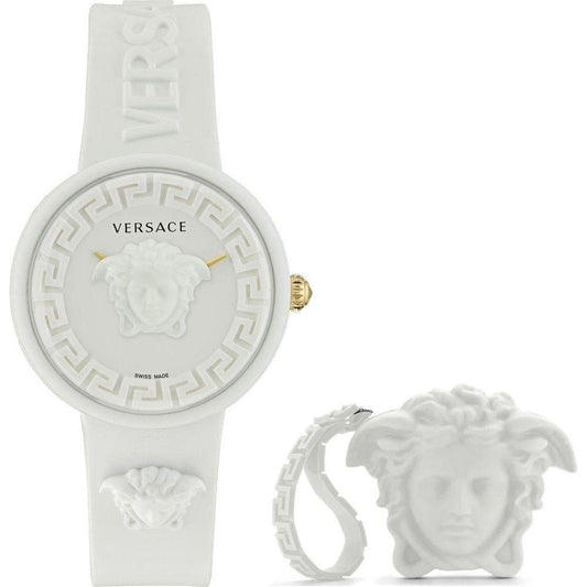 VERSACE Mod. MEDUSA POP 3H + VERSACE WHITE SILICON PURSE WATCHES VERSACE Light Gray