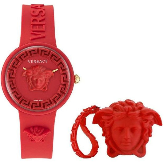 VERSACE Mod. MEDUSA POP 3H + VERSACE RED SILICON PURSE WATCHES VERSACE Firebrick