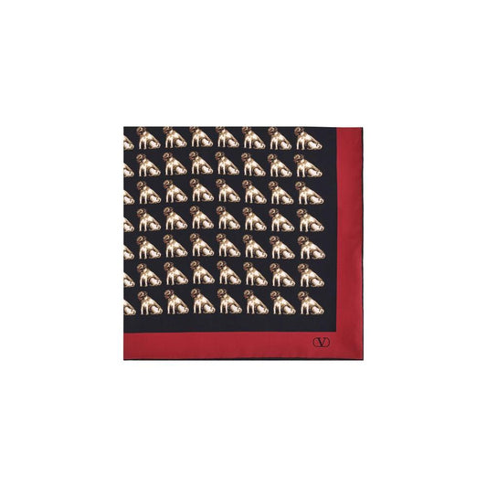 Valentino Garavani Valentino Garavani Petit Charles silk Scarf VA7W2EK001QLKCEXBB 1728,72470364320,Black,New with tags,Scarves - Women - Accessories,Valentino Garavani,Women
