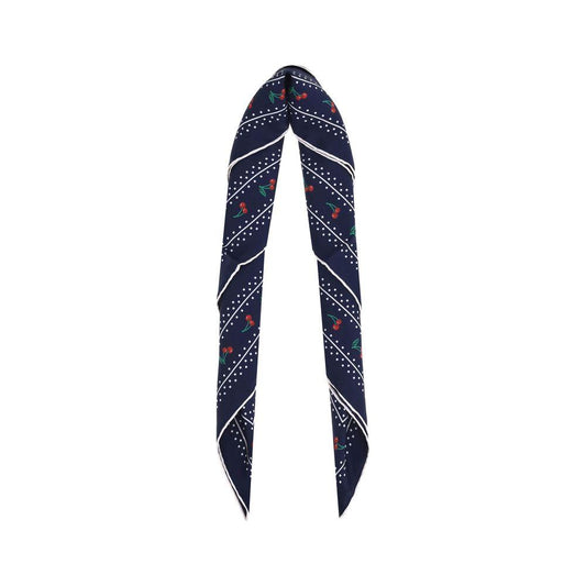 Valentino Garavani Valentino Garavani Silk Cherryfic Foulard VA7W2EK001EXBCEUBB 1728,72470364320,Blue,New with tags,Scarves - Women - Accessories,Valentino Garavani,Women