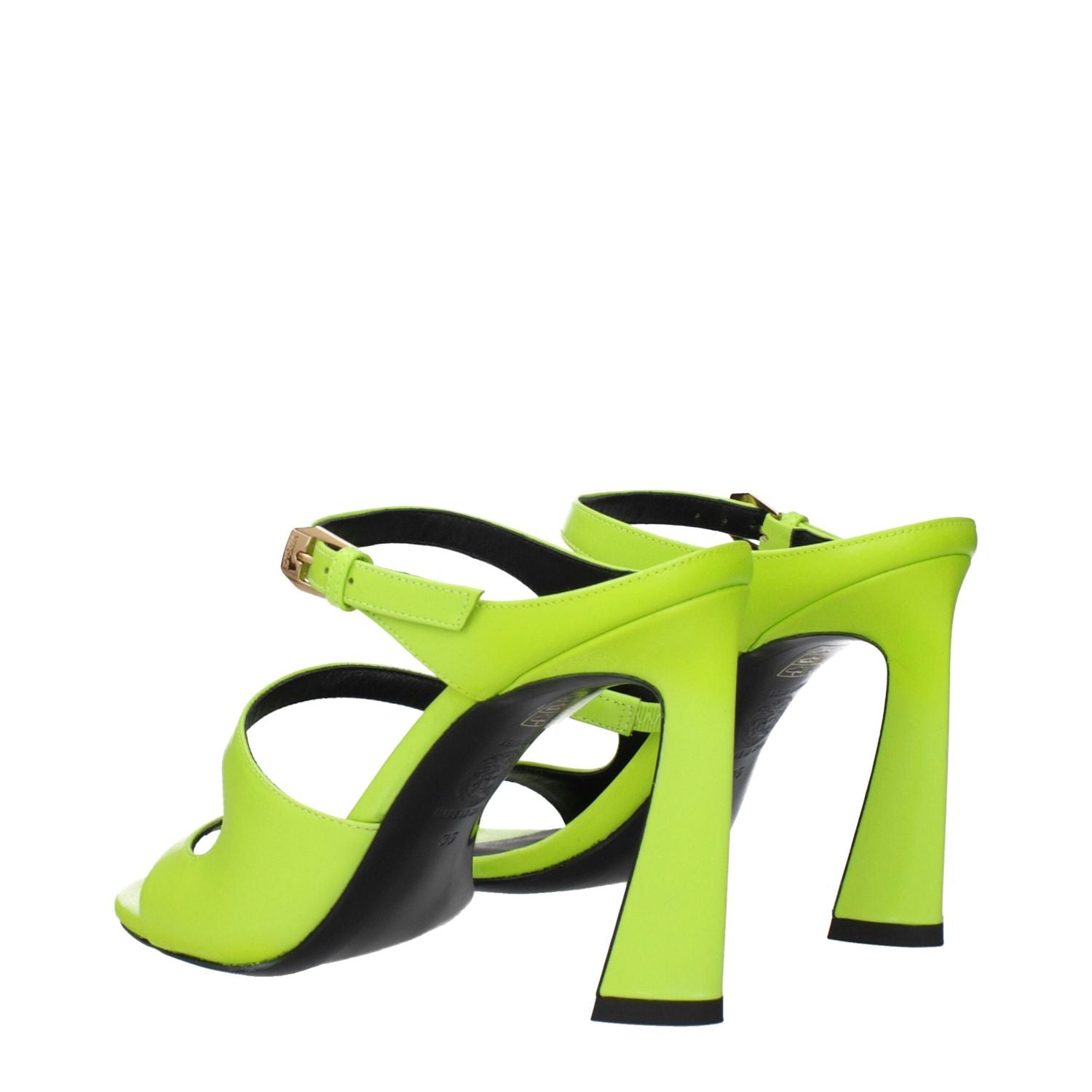 Versace Green Leather Stiletto Heel Sandals