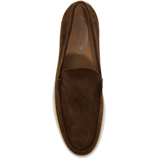 Tod'S suede slip-on with rafia insert Moccasins Tod'S Dark Slate Gray