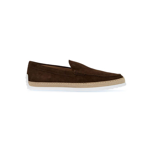 Tod'S suede slip-on with rafia insert Moccasins Tod'S Dark Slate Gray