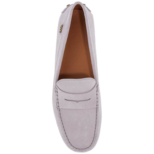Tod'S light grey suede leather driving moccasin Loafers Tod'S Gray