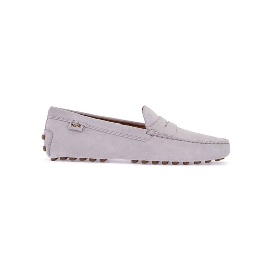 Tod'S light grey suede leather driving moccasin Loafers Tod'S Gray