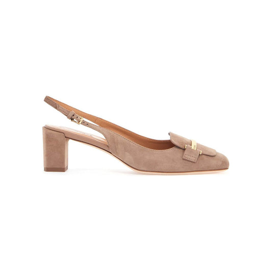 Tod'S cappuccino goat leather pumps with metal bar Pumps Tod'S Rosy Brown
