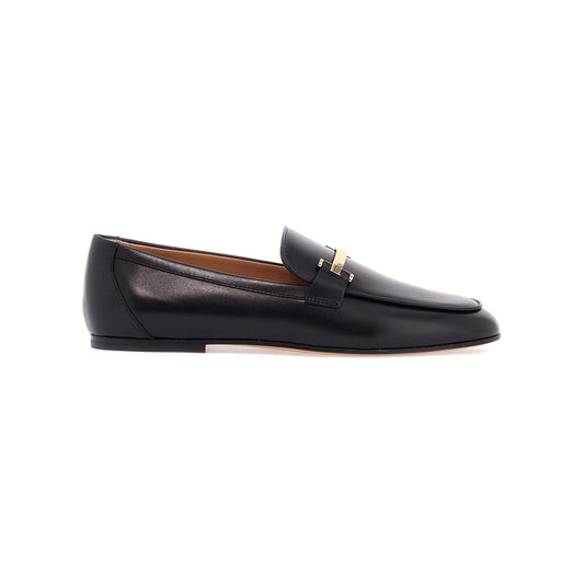 Tod'S black calfskin women's loafers with metallic band Loafers Tod'S Dark Slate Gray