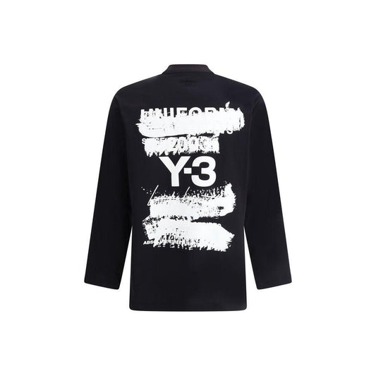 Y-3 Y-3 Long Sleeve Sweater Jersey with maxi print 1728,72470364320,Black,Clothing,L,M,Men,Men - Clothing,New with tags,S,T-Shirts - Men - Clothing,Y-3 Y-JN4880BLACK-L